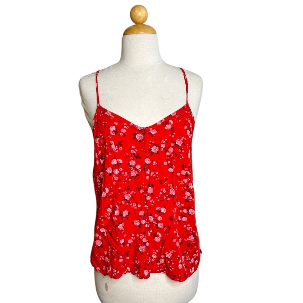 Old Navy Red Floral Camisole Tank Top